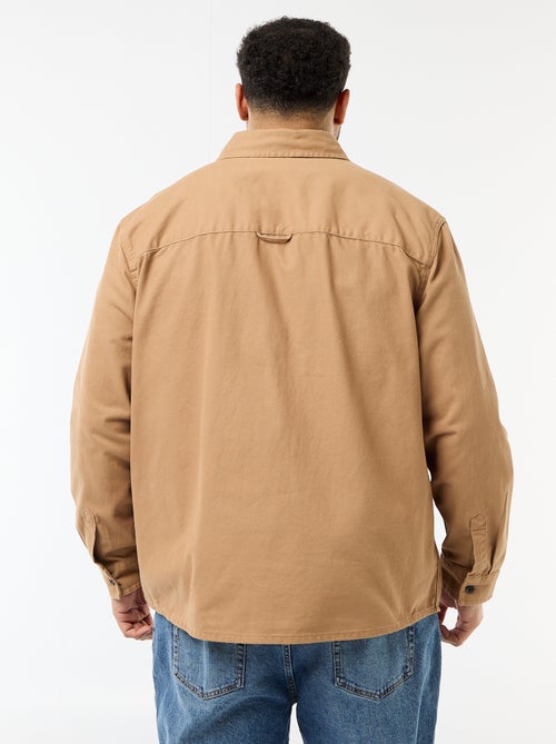 Sobrecamisa en twill con bolsillos en el pecho con solapa - Kiabi