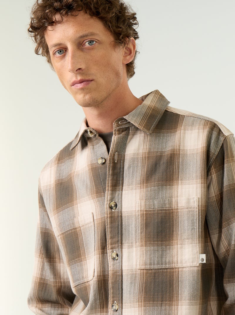 Sobrecamisa estampada Kaki - Kiabi