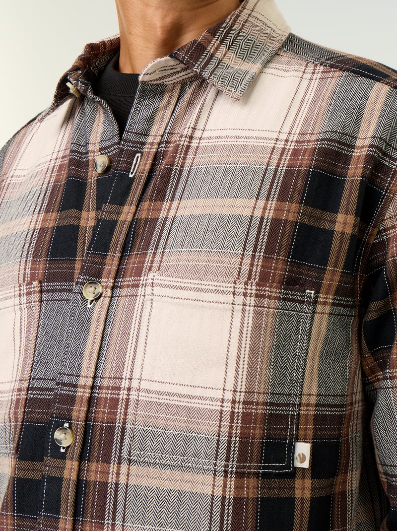Sobrecamisa estampada Marron - Kiabi