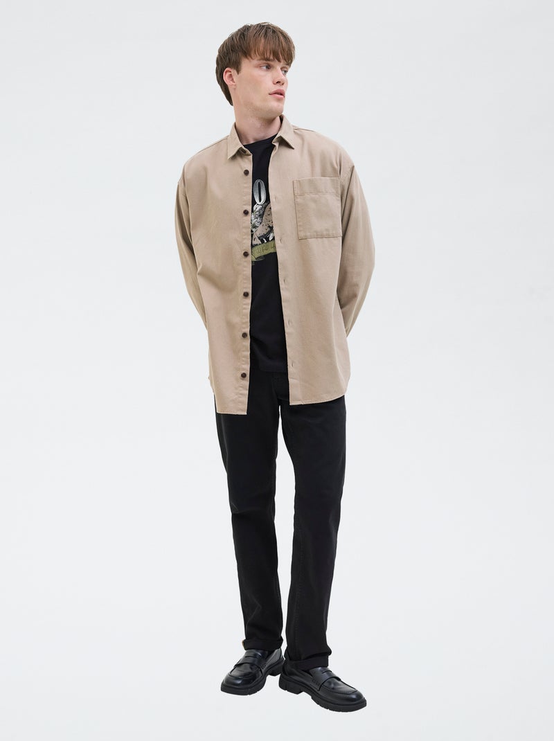 Sobrecamisa 'JJ Rebel' corte relajado en algodón Beige - Kiabi