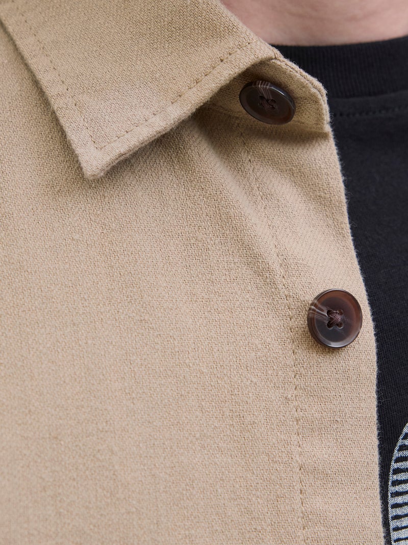 Sobrecamisa 'JJ Rebel' corte relajado en algodón Beige - Kiabi