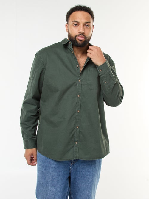 Sobrecamisa lisa con bolsillo en el pecho - Kiabi