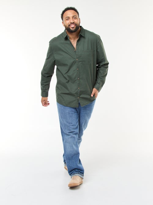 Sobrecamisa lisa con bolsillo en el pecho - Kiabi