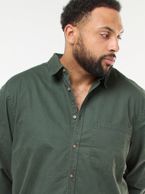 Sobrecamisa lisa con bolsillo en el pecho - Kiabi