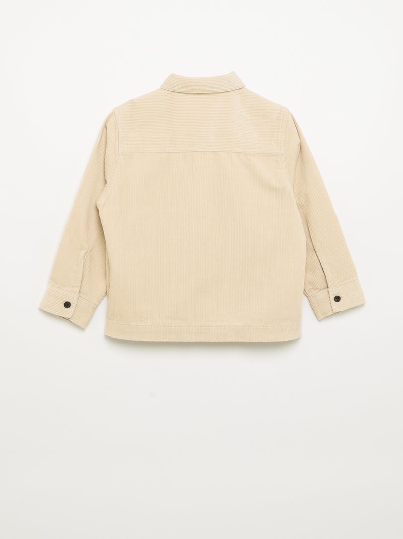 Sobrecamisa lisa de pana Beige - Kiabi