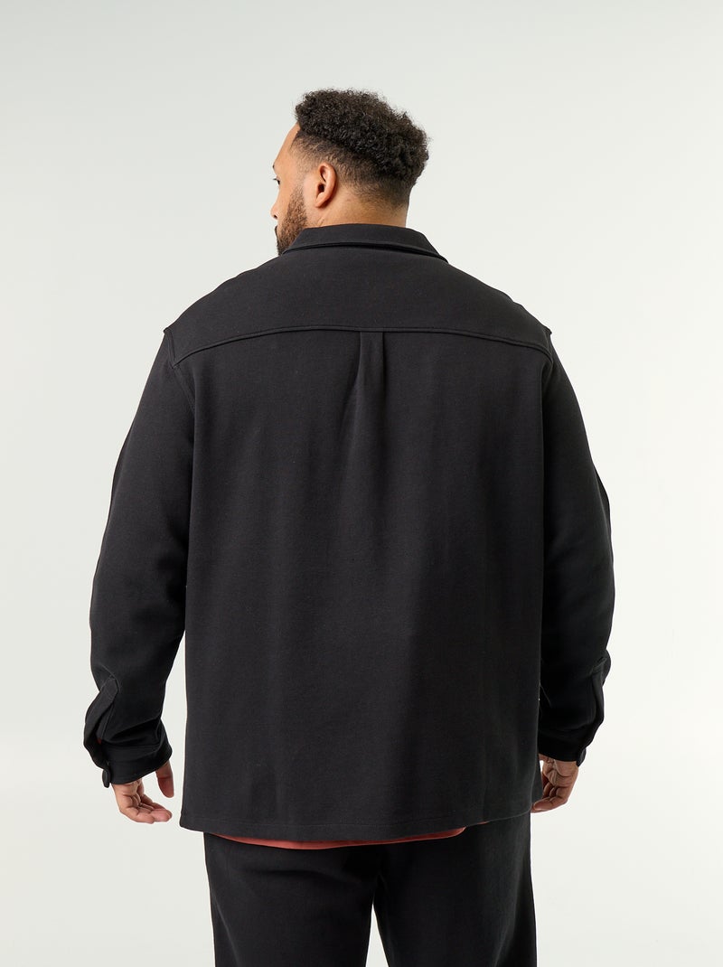 Sobrecamisa lisa de punto piqué Negro - Kiabi