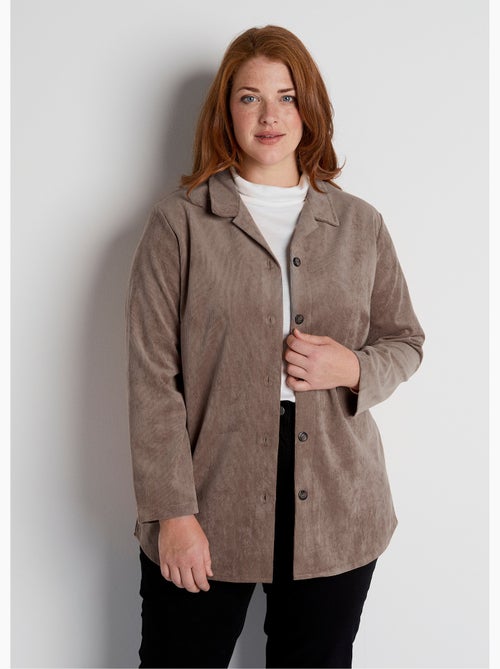 Sobrecamisa Milleraies de terciopelo con cuello sastre - Afibel - Kiabi