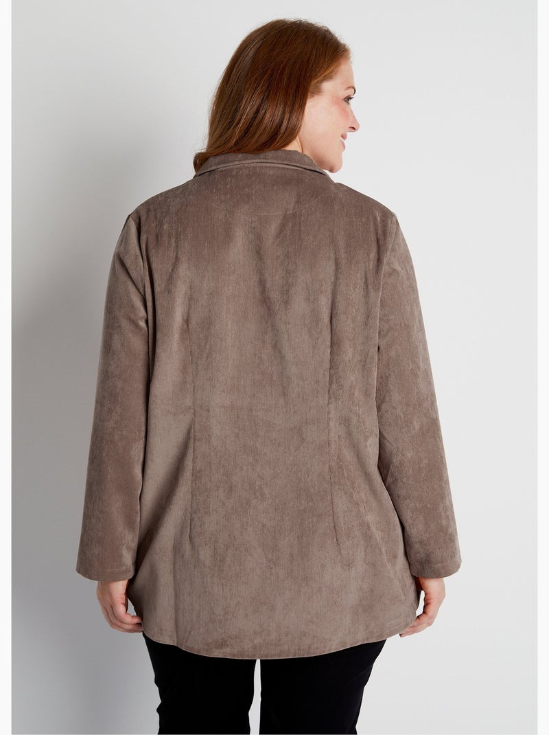 Sobrecamisa Milleraies de terciopelo con cuello sastre - Afibel Marrón - Kiabi
