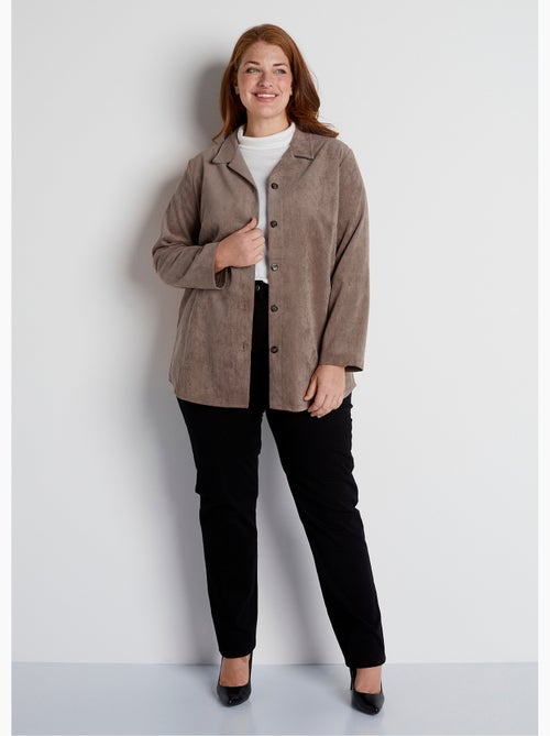 Sobrecamisa Milleraies de terciopelo con cuello sastre - Afibel - Kiabi