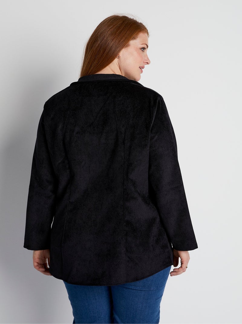 Sobrecamisa Milleraies de terciopelo con cuello sastre - Afibel Negro - Kiabi