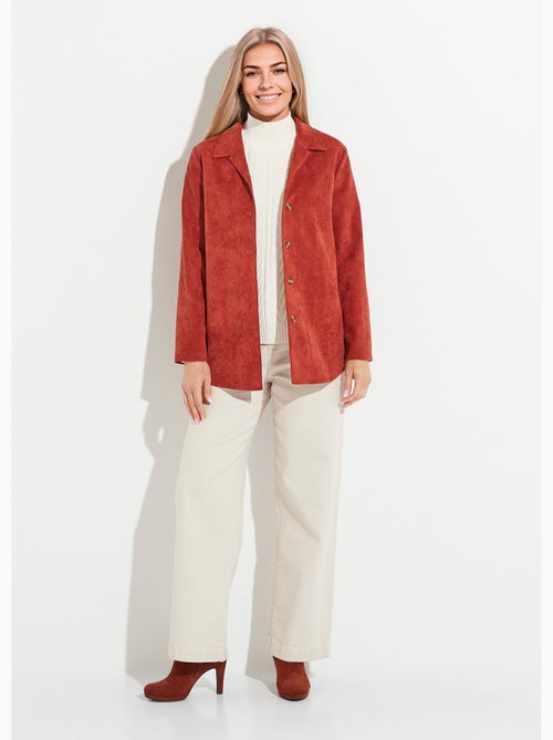 Sobrecamisa Milleraies de terciopelo con cuello sastre - Kiabi