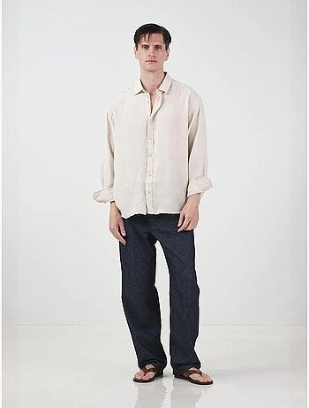 Sobrecamisa oversize de algodón liso giesto