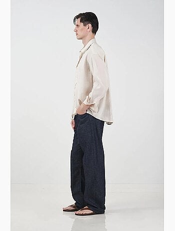 Sobrecamisa oversize de algodón liso giesto