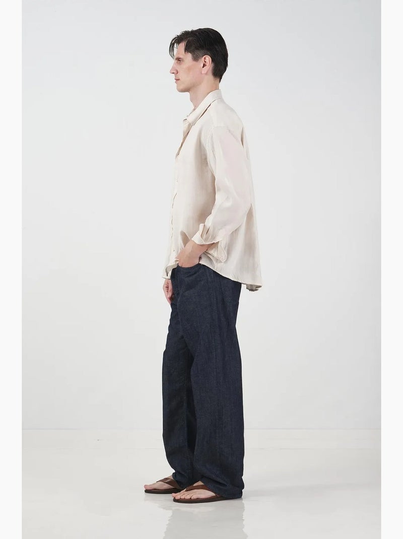 Sobrecamisa oversize de algodón liso giesto Beige natural - Kiabi
