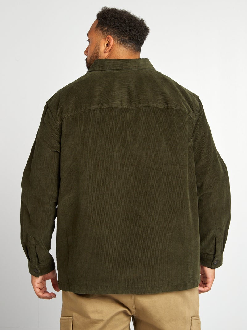 Sobrecamisa recta de terciopelo KAKI - Kiabi