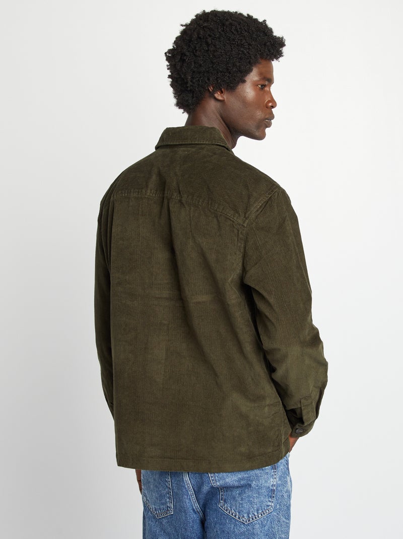 Sobrecamisa regular de terciopelo KAKI - Kiabi