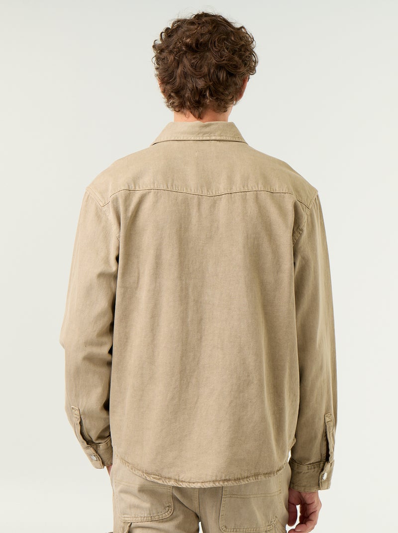 Sobrecamisa vaquera Beige - Kiabi