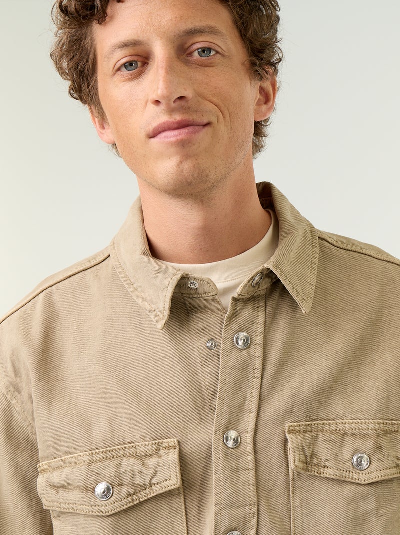 Sobrecamisa vaquera Beige - Kiabi