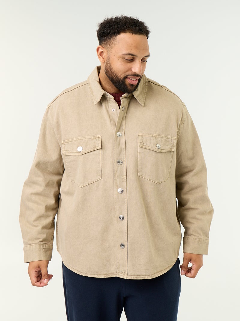 Sobrecamisa vaquera Beige - Kiabi