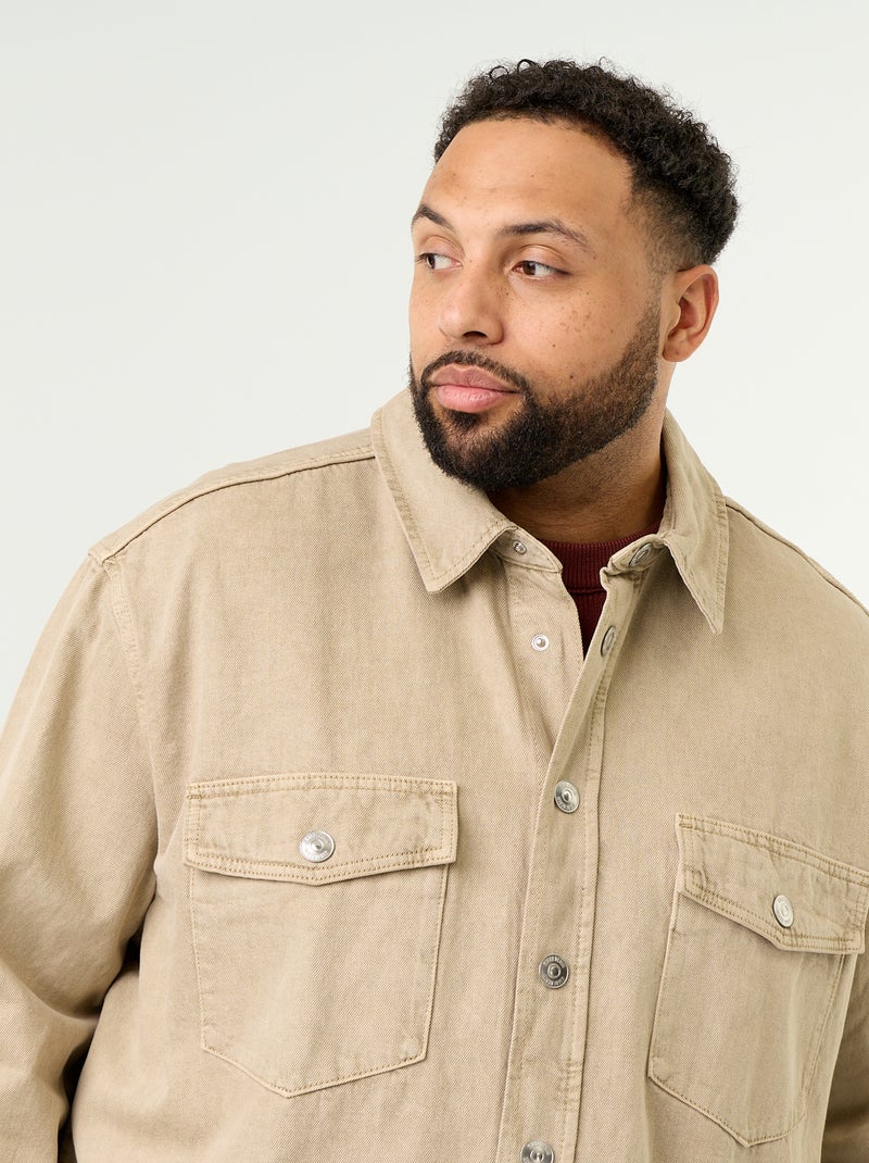 Sobrecamisa vaquera Beige - Kiabi