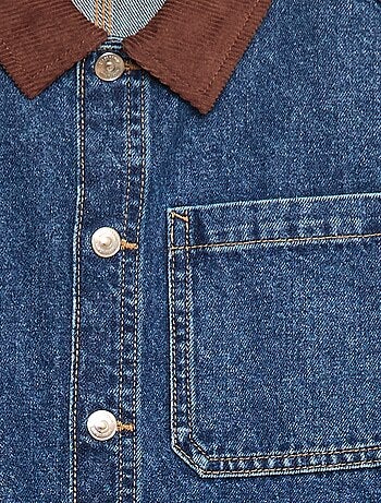 Sobrecamisa vaquera con volante en el cuello