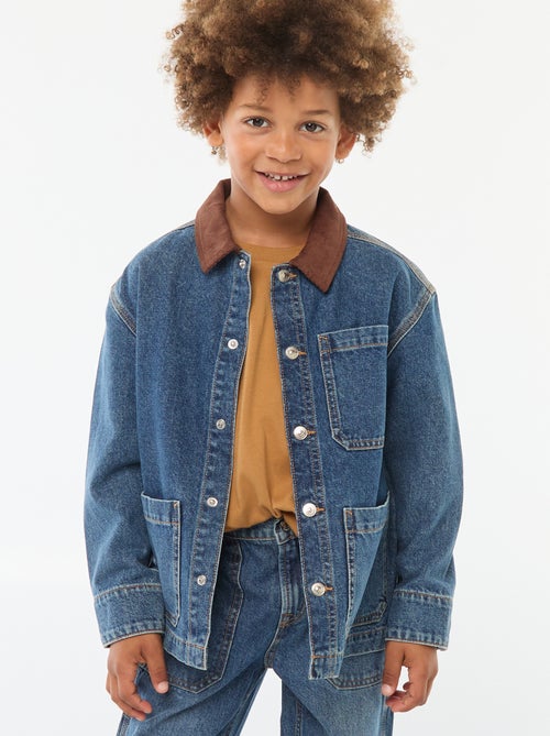 Sobrecamisa vaquera con volante en el cuello - Kiabi