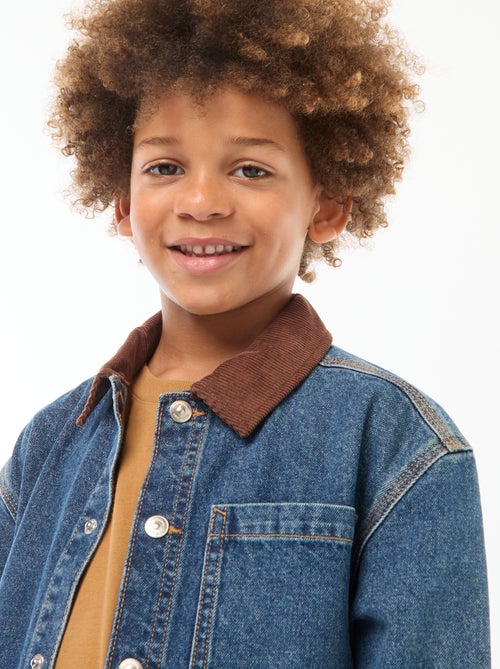 Sobrecamisa vaquera con volante en el cuello - Kiabi