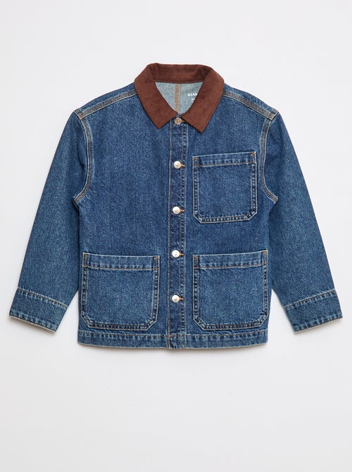 Sobrecamisa vaquera con volante en el cuello - Kiabi