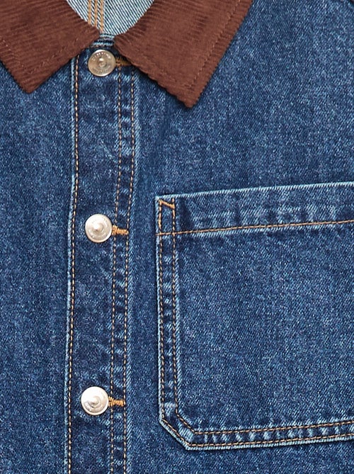 Sobrecamisa vaquera con volante en el cuello - Kiabi