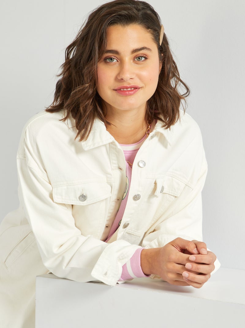 Sobrecamisa vaquera midi BLANCO - Kiabi