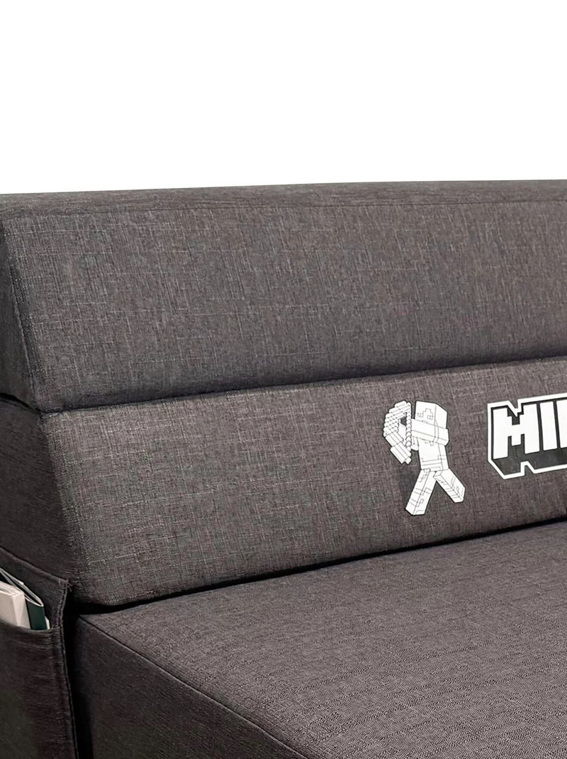 Sofá cama plegable para niños e invitados 'Roba' - Minecraft Gris gris blanco - Kiabi