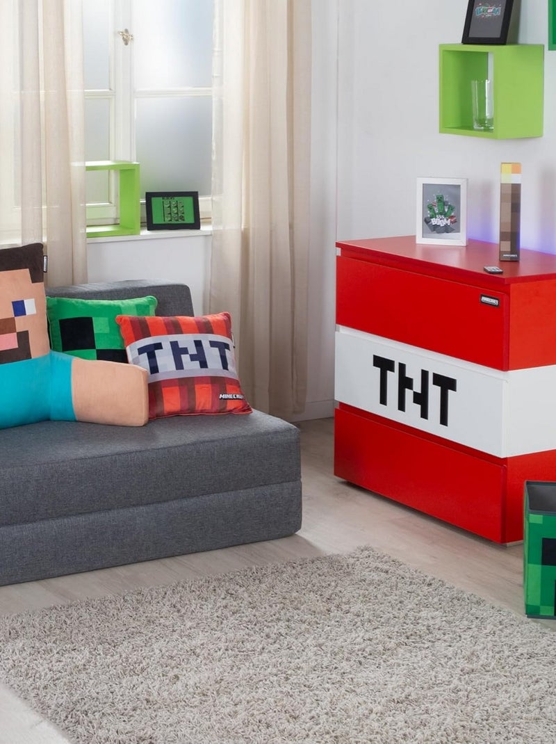 Sofá cama plegable para niños e invitados 'Roba' - Minecraft Gris gris blanco - Kiabi