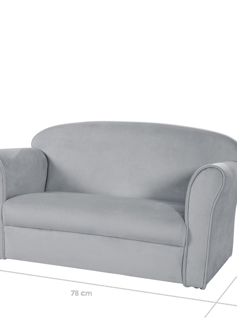 Sofá infantil cómodo en terciopelo - ROBA 'lil sofa' Gris - Kiabi