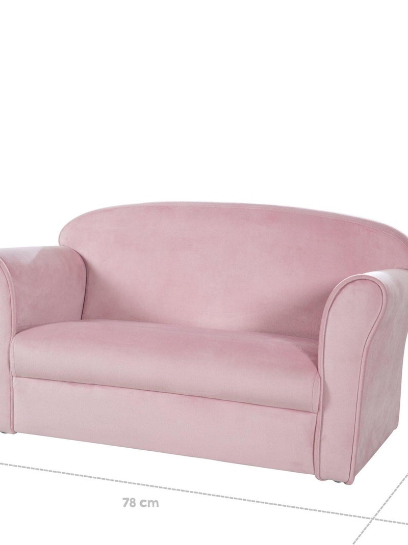 Sofá infantil cómodo en terciopelo - ROBA 'lil sofa' Rosa - Kiabi