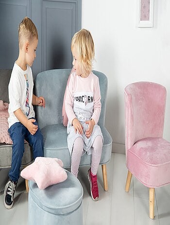 Sofá infantil en terciopelo con patas en madera maciza - ROBA 'lil sofa'