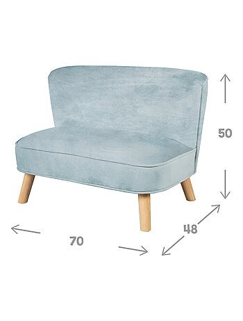 Sofá infantil en terciopelo con patas en madera maciza - ROBA 'lil sofa'