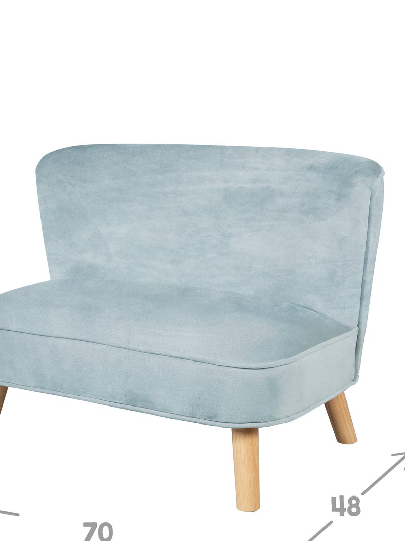 Sofá infantil en terciopelo con patas en madera maciza - ROBA 'lil sofa' Azul claro - Kiabi