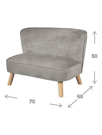 Sofá infantil en terciopelo con patas en madera maciza - ROBA 'lil sofa'