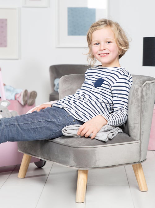 Sofá infantil en terciopelo con patas en madera maciza - ROBA 'lil sofa' - Kiabi