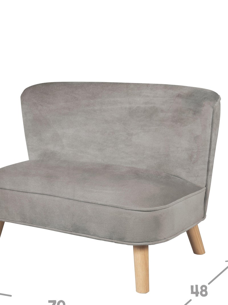 Sofá infantil en terciopelo con patas en madera maciza - ROBA 'lil sofa' Gris - Kiabi