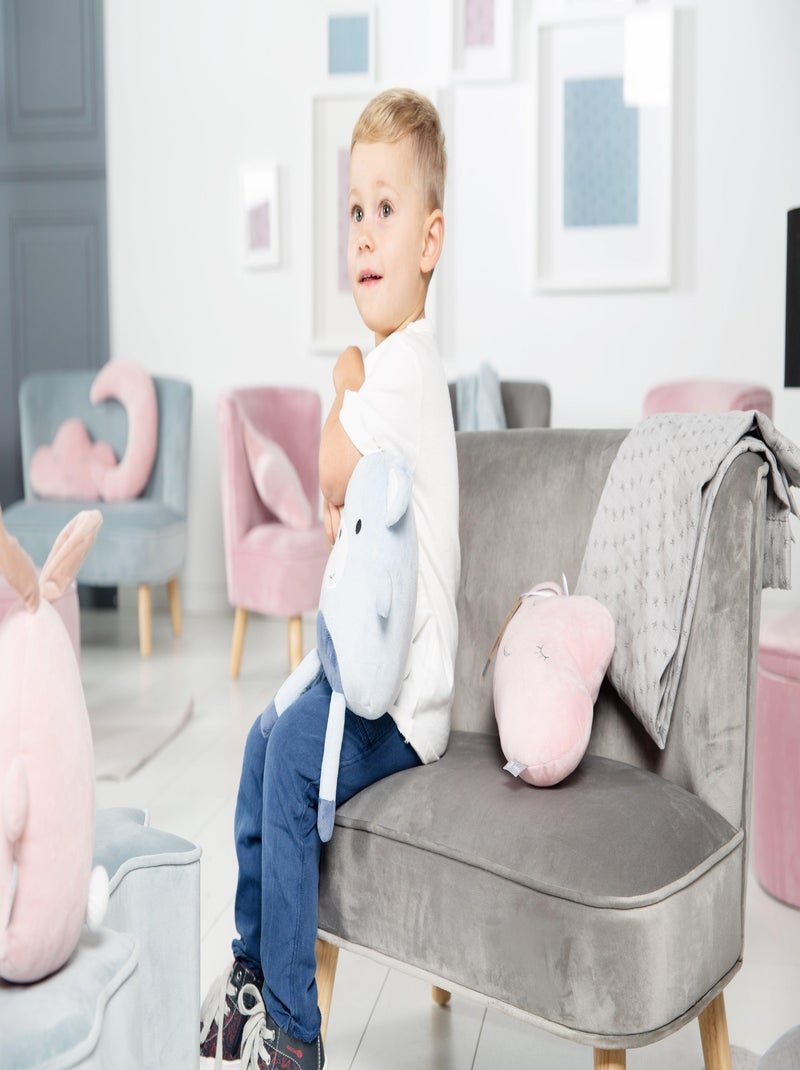 Sofá infantil en terciopelo con patas en madera maciza - ROBA 'lil sofa' Gris - Kiabi