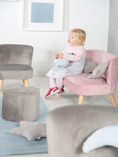 Sofá infantil en terciopelo con patas en madera maciza - ROBA 'lil sofa' - Kiabi