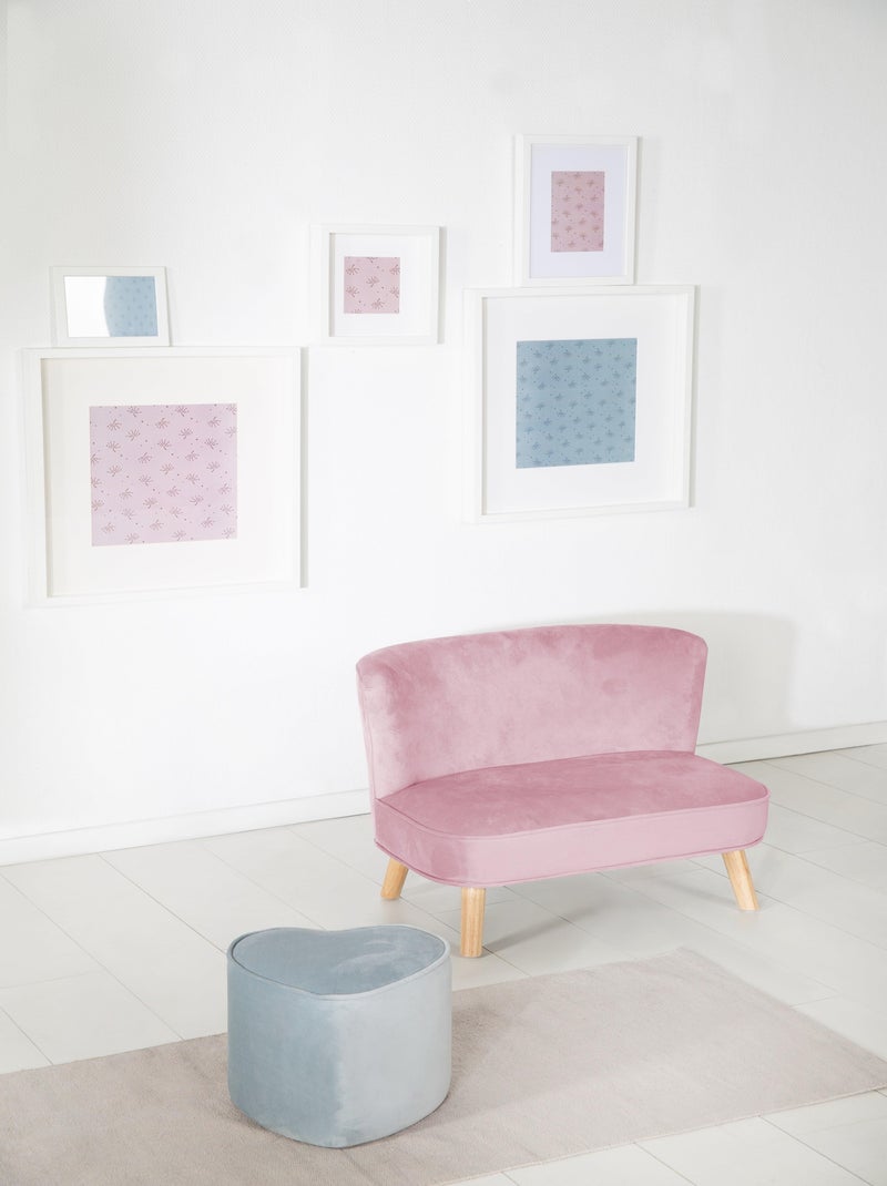 Sofá infantil en terciopelo con patas en madera maciza - ROBA 'lil sofa' Rosa - Kiabi