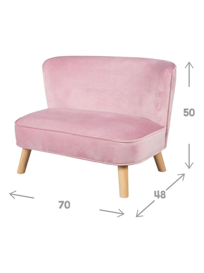 Sofá infantil en terciopelo con patas en madera maciza - ROBA 'lil sofa' Rosa - Kiabi