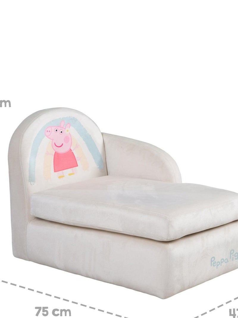 Sofá infantil en terciopelo suave 'Roba Peppa Pig' Beige - Kiabi