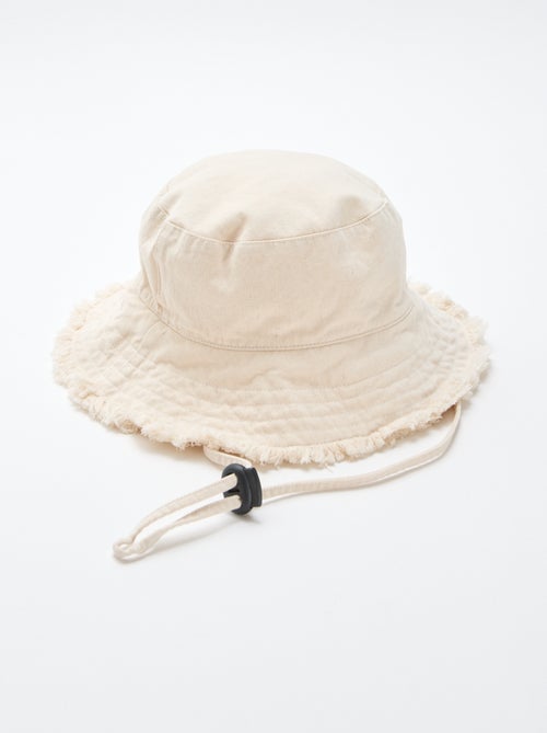 Sombrero bob con flecos y cordón ajustable - Kiabi