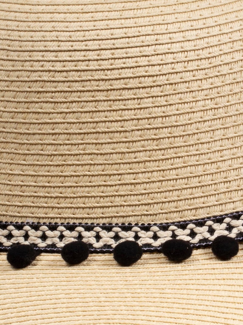 Sombrero Cinta ajustable a rayas mujer Isotoner Negro Negro - Kiabi