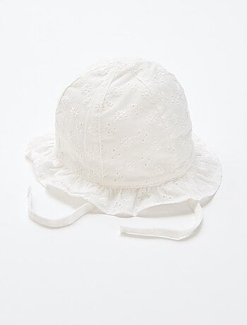 Sombrero de bordado inglés con lazos