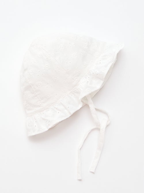 Sombrero de bordado inglés con lazos - Kiabi