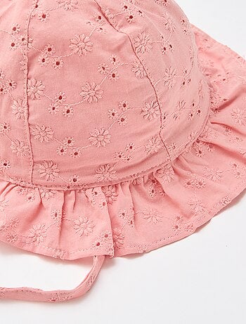 Sombrero de bordado inglés con lazos